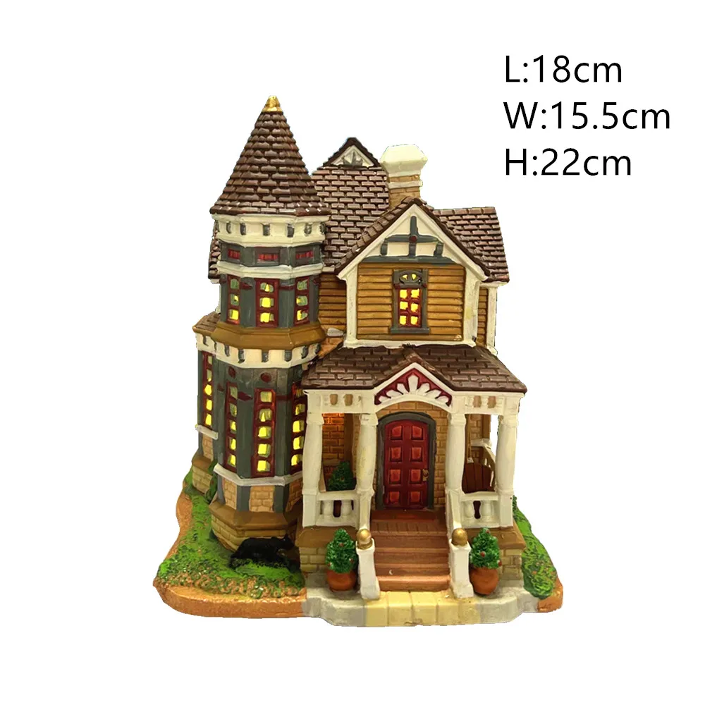 Lemax Ceramic Painted House Figurine Miniature Halloween Christmas Sand Table Building Ornaments