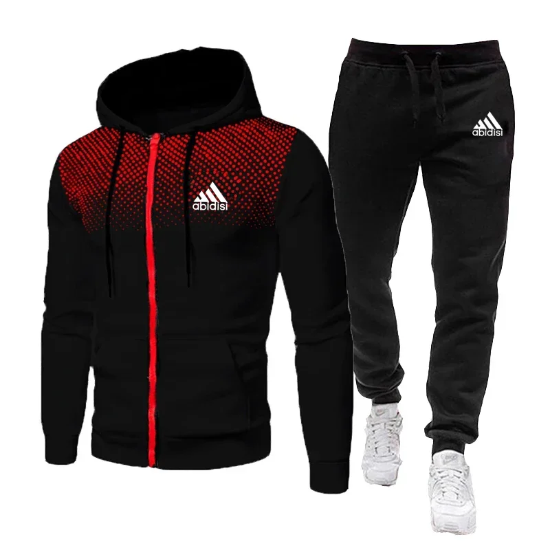 Fato de treino desportivo masculino, roupa de ginástica fitness, conjunto running, corredor, fato desportivo, capuz, moda inverno, 2024