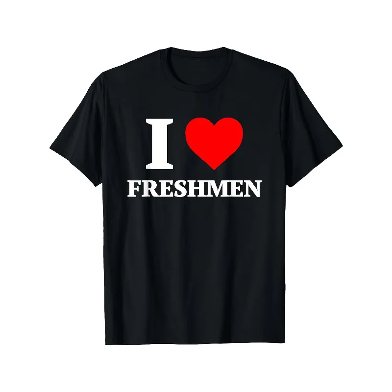 Ich liebe das T-Shirt „Freshman“ – Retro College Herzensförmiges Herren-T-Shirt, Sommer, neuer Stil, Unisex, High Street T-Shirt – Detail 3