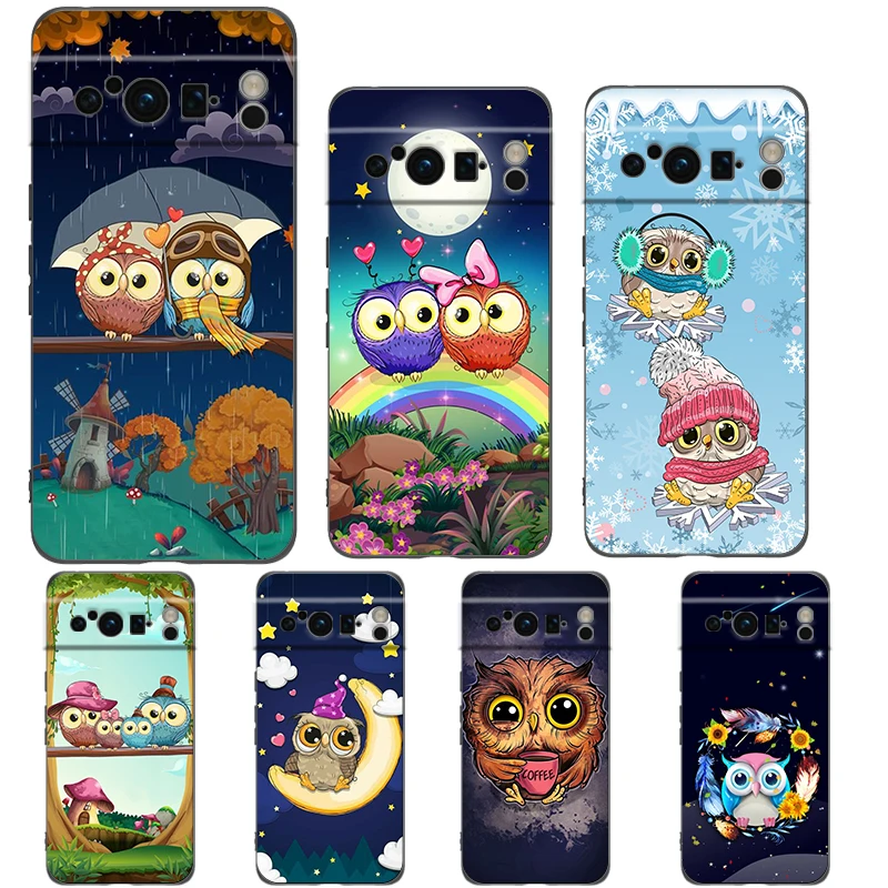 

Cute Cartoon Owl Phone Case Cover for Google Pixel 8 7 6 7A 6A Pro 5G Shockproof Silicone Soft 8 Pro 5G Shell Capas Coque Cases