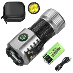 4 linternas LED F35 lámpara portátil de aleación con clip para sombrero 18350 antorcha 1800 lúmenes luz ATR recargable con imán para senderismo Camping