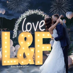 120CM DIY Marquee Letters Marquee Warm Light up Letters Large Mosaic Foam Board Letters XMAS LOVE BABY PROM Party Decor