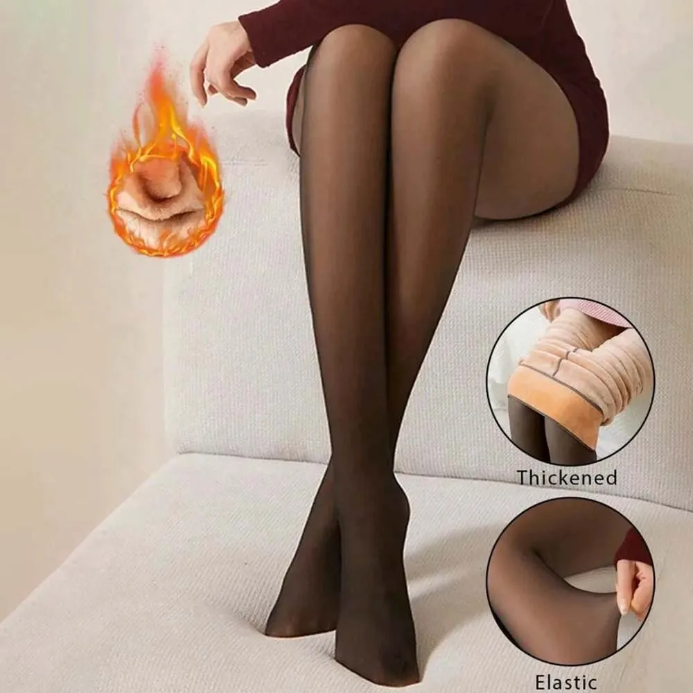 المرأة شفافة الجوارب الحرارية طماق الشتاء رشاقته صوف مبطن جوارب طويلة مرونة عالية الخصر دفئا الجوارب #1