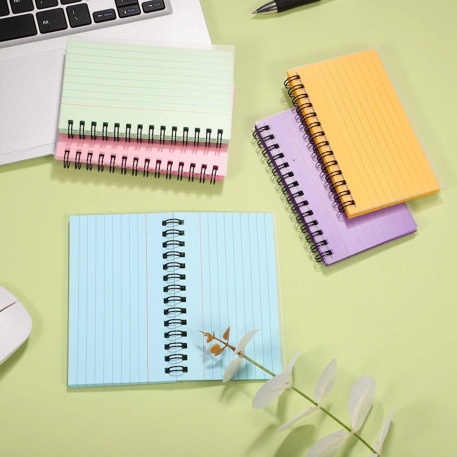 

5Pcs Colored Cards Notebooks Thick Paper Portable Notepads Metal Portable Notepads Study School Writing