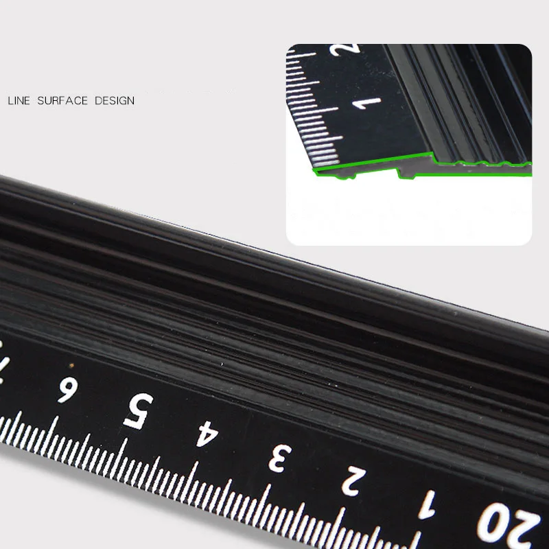 مسطرة سبائك الألومنيوم متعددة الوظائف - دقة عالية، مقاومة للقطع، قبضة غير قابلة للانزلاق، حماية من اختراق الحبر، Gr صناعية