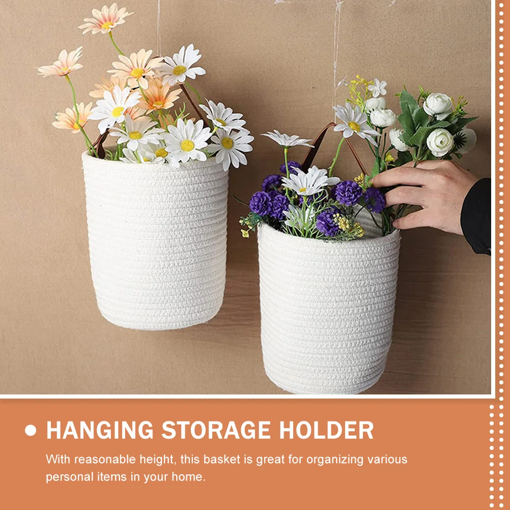 

Small Storage Basket Hanging Flower Kitchen Wall Fruit Vegetable Flowers Holder Cotton Basket Home Organization Personal Items