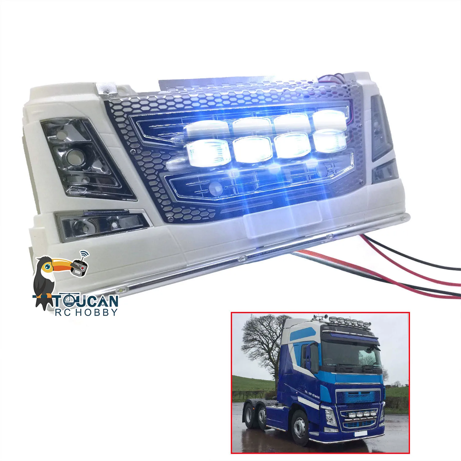 Spare Parts RC Truck Front Light LED Headlamp for 1/14 Radio Control Tractor Trucks Car Toys 56360 56323 Accessories TH23465