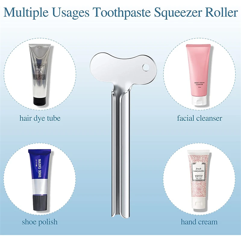 1-6 Pcs Stainless Steel Toothpaste Tube Squeezers Metal Key Toothpaste Squeezers for Bathroom Hair Dye Cosmetic Tubes Squeezer