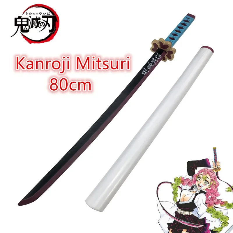 Demon Slayer Anime Katana Cosplay Espadas Arma, Agatsuma Zenitsu Kyoujurou Tanjirou, 80cm, Original