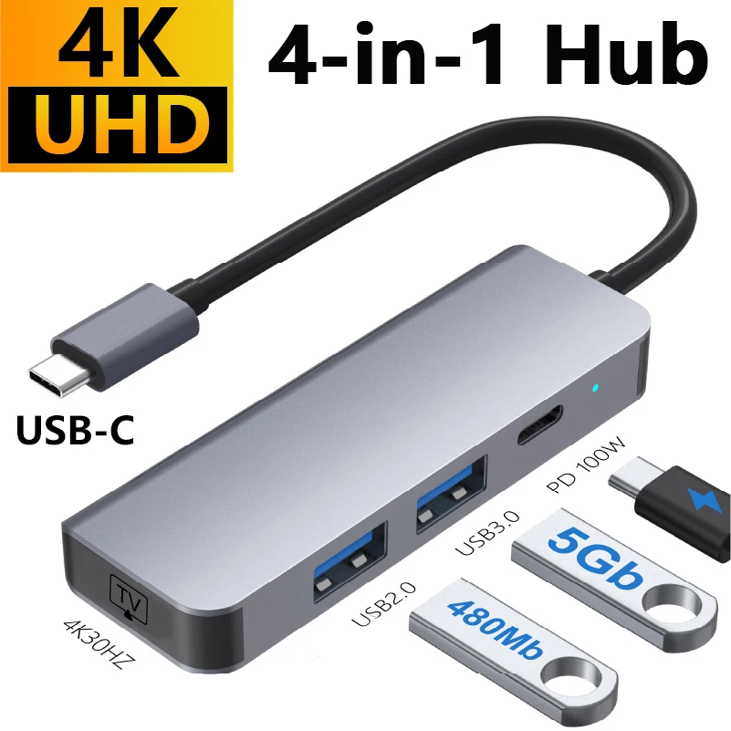4-In-1 Usb C Hub Wi…