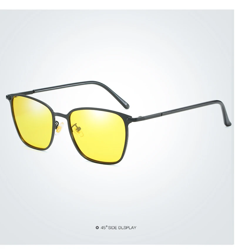 Klassische Quadratische Polarisierte Sonnenbrille Männer Luxus Metall Rechteck Sonnenbrille Männlich Vintage Nachtsicht Driving Shades UV400 – Detail 14