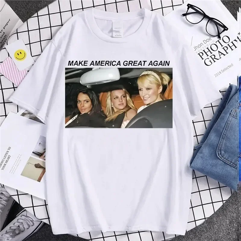 Unisex Britney 'Make America Great Again' T-Shirt Summer Casual Fashion Streetwear Funny Trip Top New Style Summer