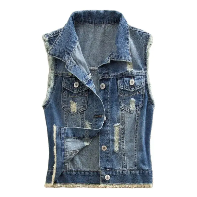 

Women Denim Vests Spring Summer Casual Sleeveless Cowboy Jacket Loose Oversize Jean Waistcoats Womens Outwear Chaleco Mujer 6XL