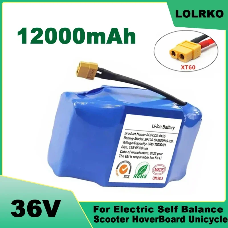 100% New Original 36v 4.4ah Lithium Battery 10s2p 36v Battery 4400mAh Lithium Ion Pack 42V 4400mah Scooter Twist Car Battery