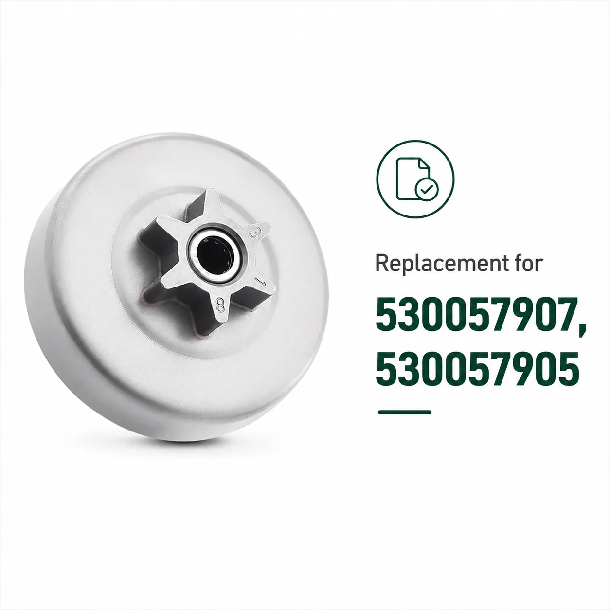 3/8 Sprocket Clutch Drum Kit For Poulan P3314 P3816 P3818 P3516 Chainsaw Replacement Parts OEM No. 530057907 530057905 501628301