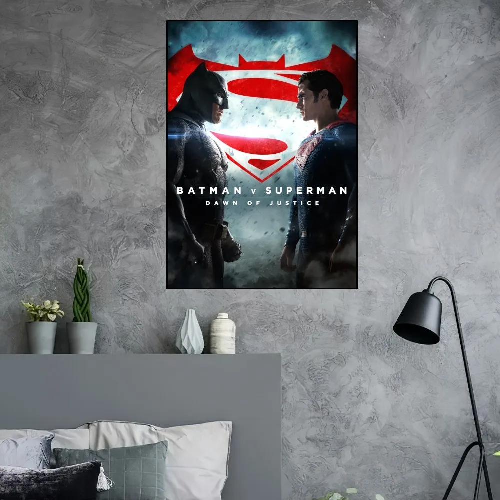 B-Batman V S-Superman Poster Home Room Decor Aesthetic Art Wall Painting Stickers