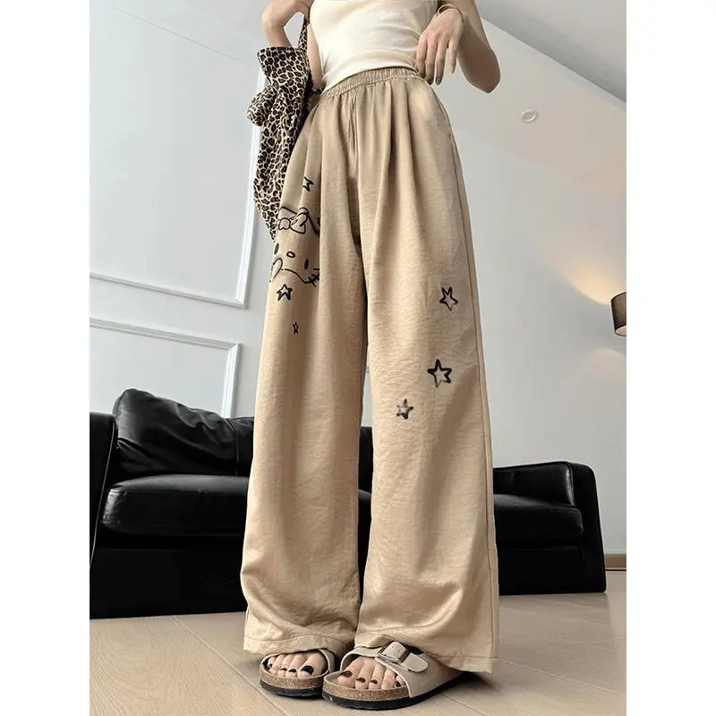 Sanrio Hello Kitty Pantaloni del pigiama da donna Kawaii Cartoon Primavera Autunno Pantaloni da notte Pantaloni da notte larghi Homewear Nuovi prodotti