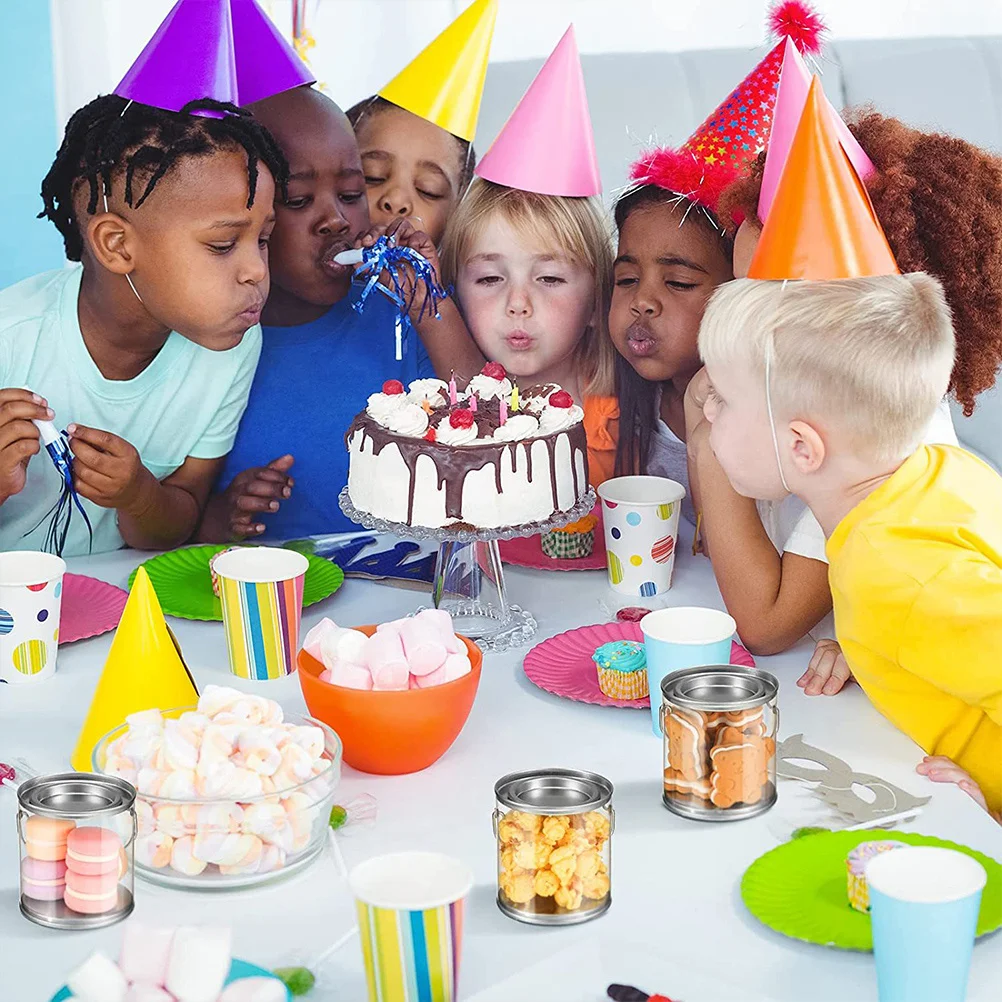 

12Pcs Candy Holder with Lid Transparent Tea Jar for Kitchen Decor and Gift Giving Plastic Sweet Jars Sweet Jars