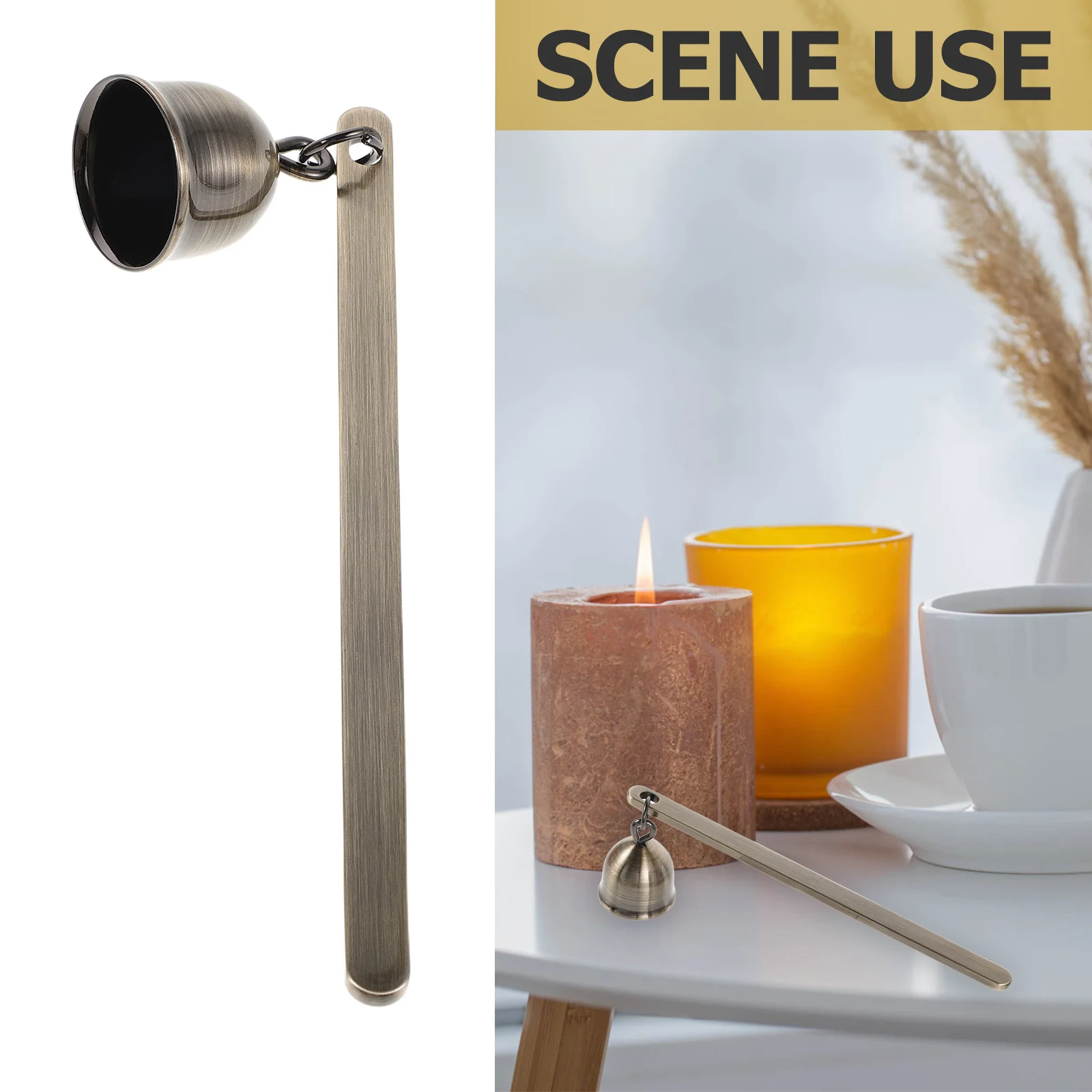 Antyczny metalowy gaszacz do palców o długości 6,29 cala z długim uchwytem, narzędzie do gaszenia płomieni, zapewniające bezpieczeństwo knotów, w stylu vintage, stoper do ognia do domu.