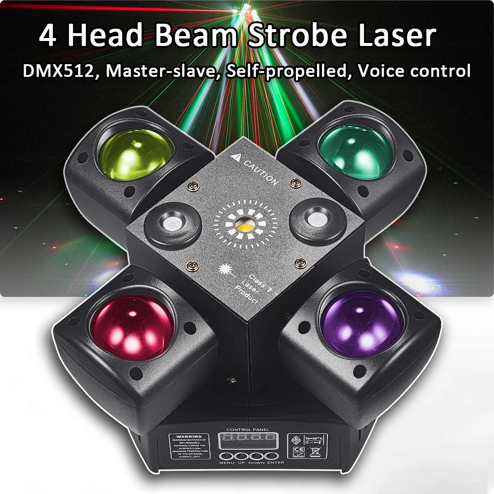 Mini  Bee's Eye 12x15w Beam + Laser + Strobe 4in1 Moving Head Light DMX512 Stage Light Dj Disco Bar Effect light