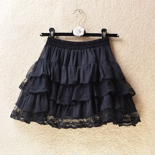 Falda tutú de encaje gótico elástico para mujer, enagua con detalle de malla negra, minifaldas sexis de tul, ropa para fiesta y discoteca, bailarina