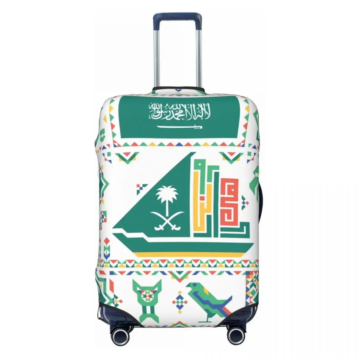 

Custom Arabic Calligraphy Emblem Saudi Arabia Flag Luggage Cover Elastic Travel Suitcase Protective Covers Suit For 18-32 inch