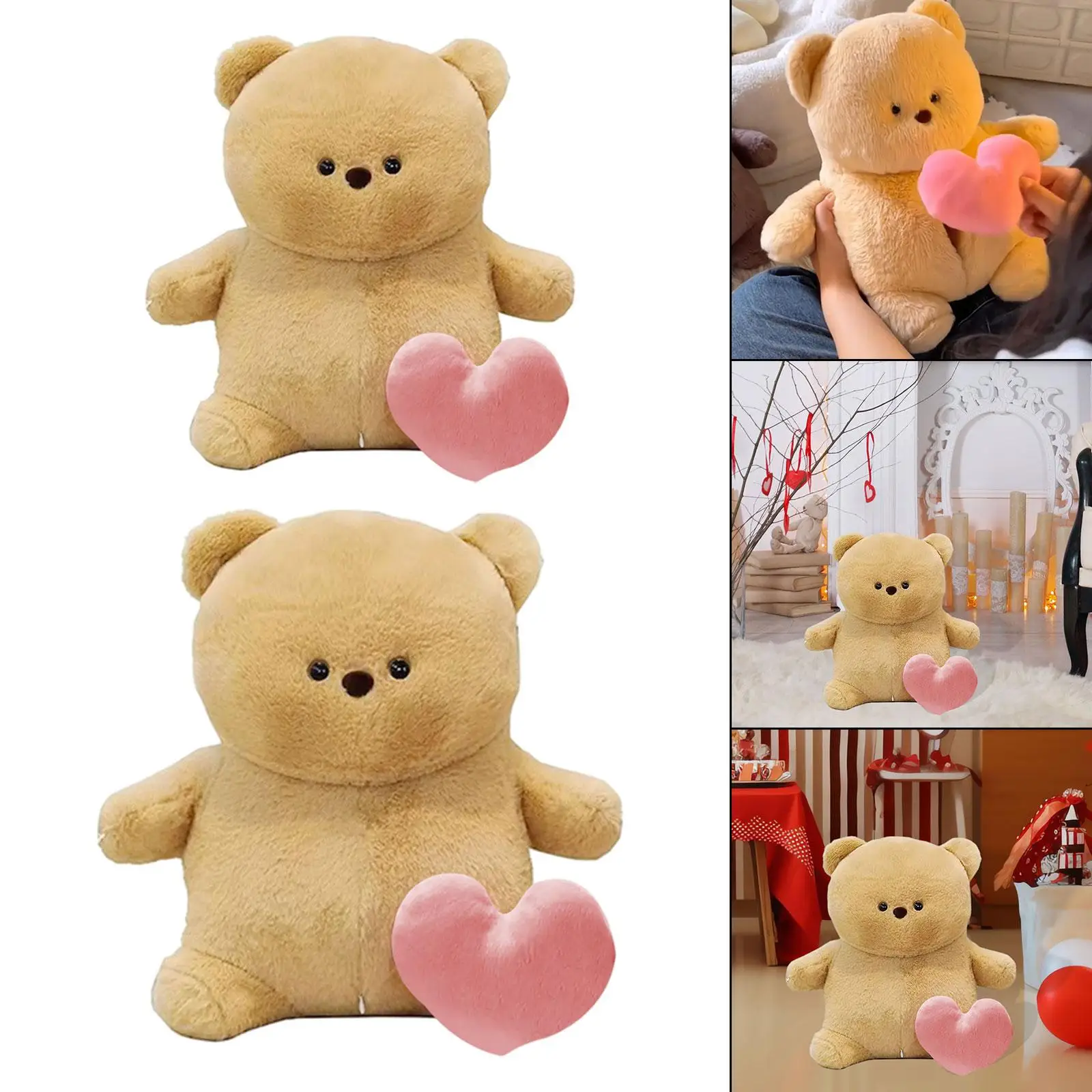 Opneembare beer knuffeldier zacht knuffel herdenkingspeelgoed comfortabel harig pluche voor Valentijnsdag cadeau