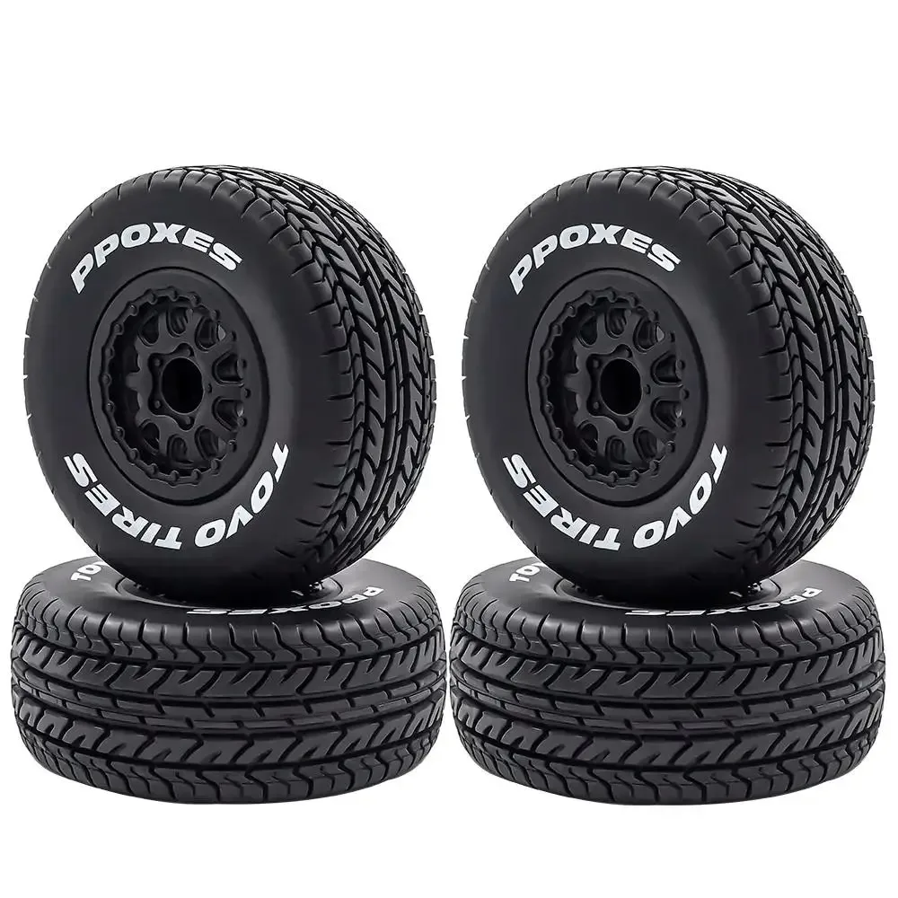 

4pcs 112mm 1/10 Short Course Truck Tires Tyre Wheel With 12mm Hex For Slash Arrma Senton HuanQi 727 Vkar 10sc Hpi Rc Car
