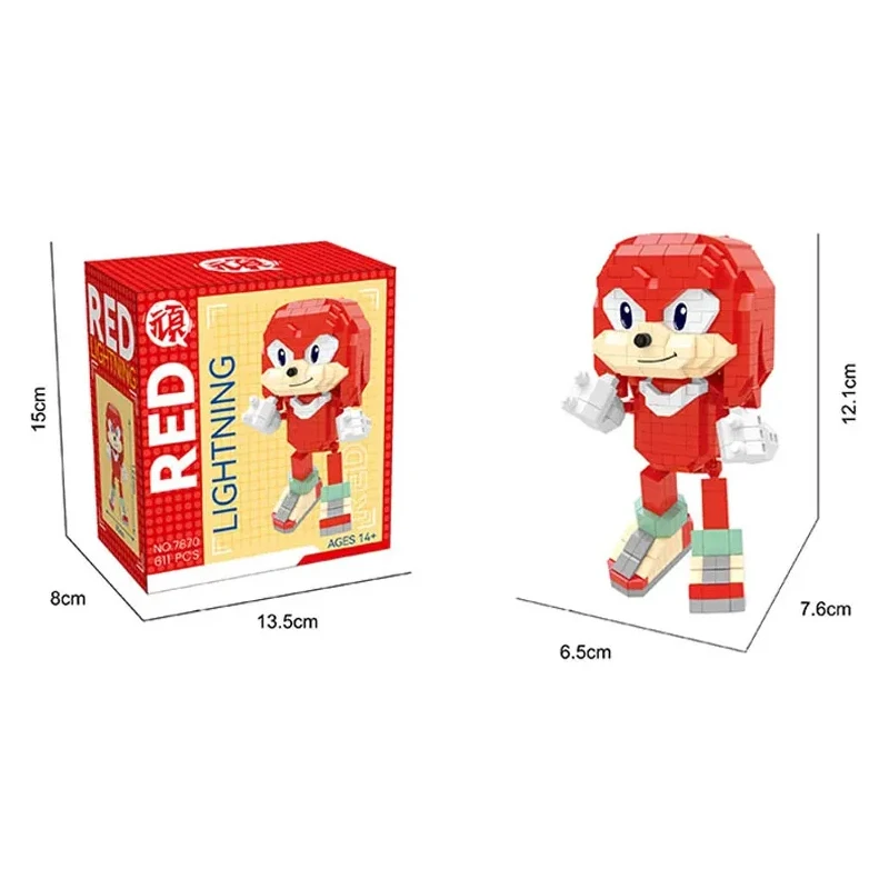 Cartoon Movie Anime Periphery Building Blocks Toy Games Anime Figure Sonic Puzzle Assembly Hedgehog Toy Bricks Christmas Gifts