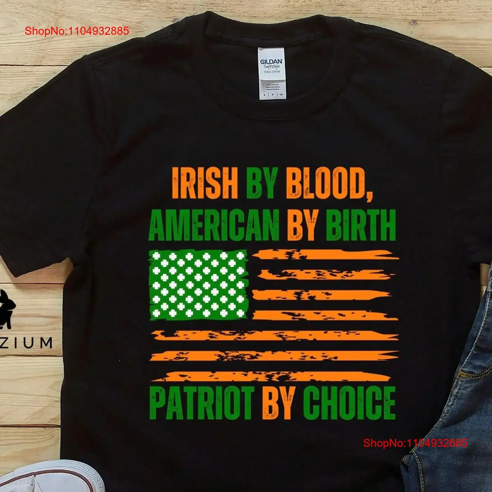 

4th of July Irish American Flag T Shirt Independence Day vintage Washed graphic fashion Top For Everyday Wear Stretched