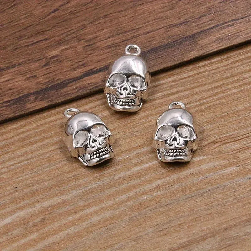 12 Stück Retro Totenkopf-Anhänger aus Legierung, DIY Halloween Schmuckzubehör, Kleinteile für handgemachtes Kunsthandwerk – Detail 4