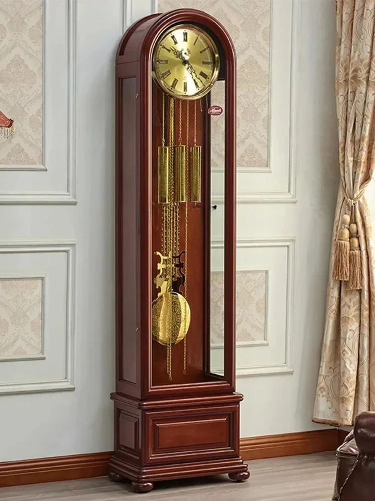 xxAmerican Chinese Retro Pendulum Clock European Living Room Clock Vertical   Mechanical Floor Clock