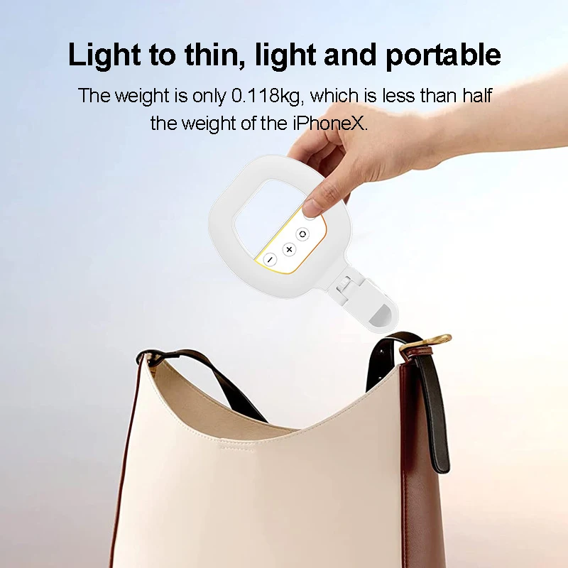 lampada ad anello selfie mobile a luce led luce per riprese video Lampada a led ricaricabile portatile clip per luce selfie per telefono Lampada ad anello rotondo