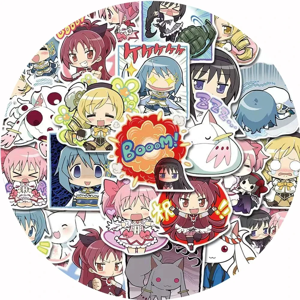 10/30/48 قطعة ماجيك فتاة مادوكا أنيمي ملصقات Kawaii الفتيات الكرتون ملصق مقاوم للماء دفتر محمول الأمتعة تومو مامي الشارات