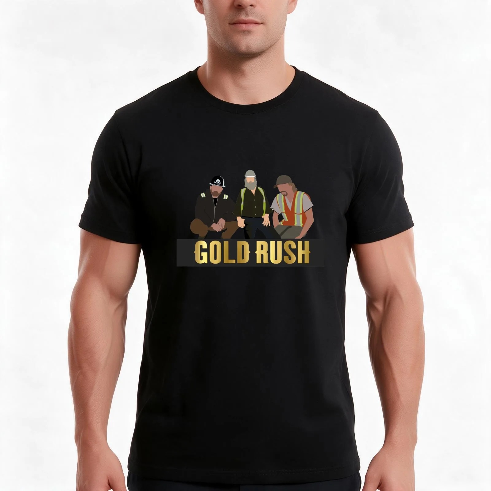 Gold Rush Parker Schnabel Rick Ness Tony Beets T-Shirt, Summer Casual Cotton Tee, Oversized Streetwear Tops, Unisex Men Women
