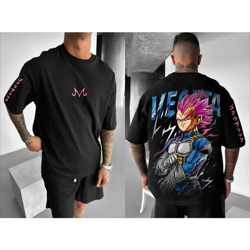 

Dragon Ball Summer Men's T-Shirt Japanese Anime Goku Kakarot Cotton Y2K Harajuku Boy Children's Parent-Child Trend Short Sleeve