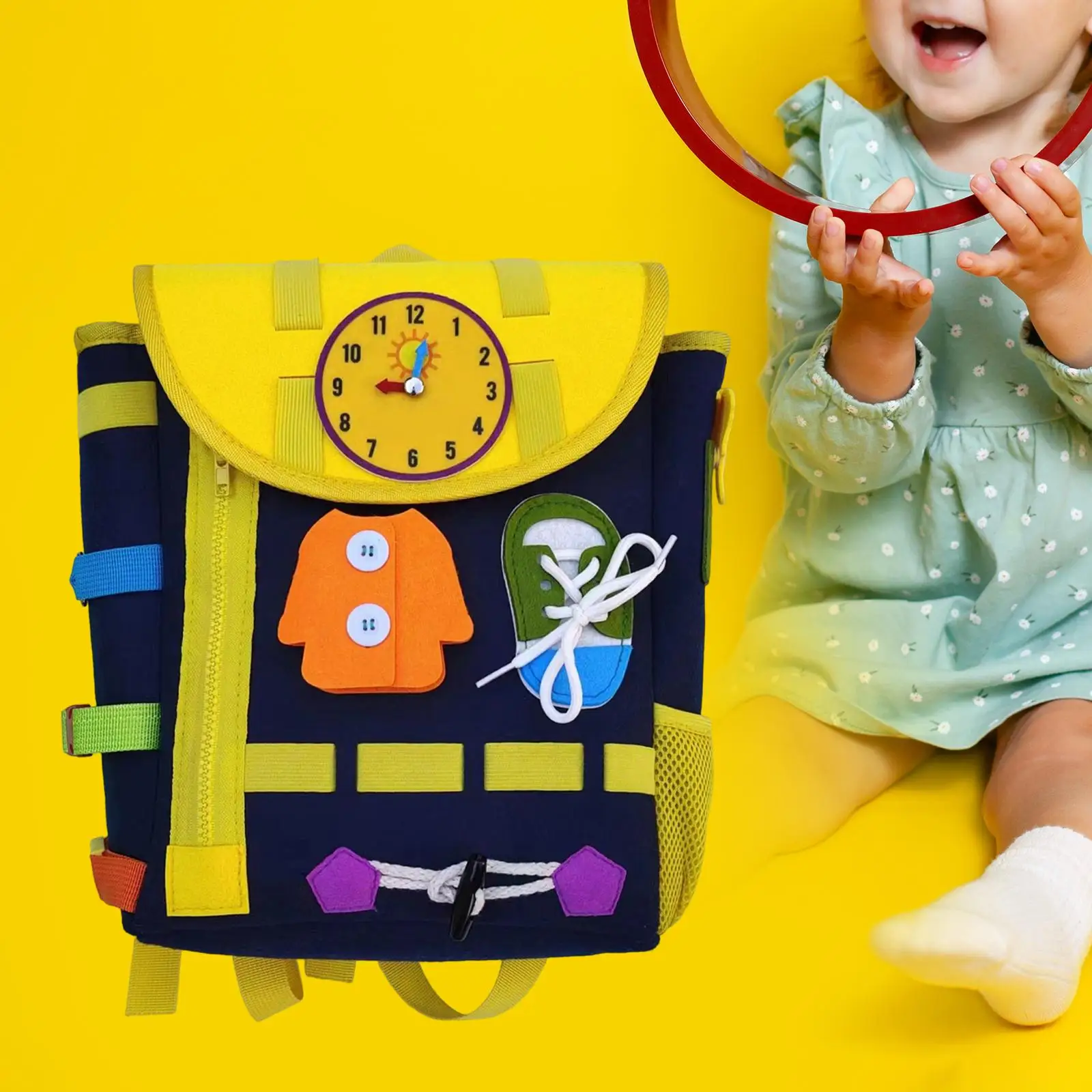 Toddlers Backpack Busy Board Learning Activity for Early Learning Boys Girls