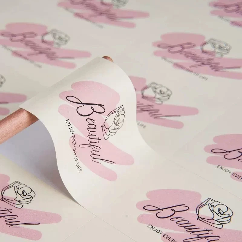 500 Buah Stiker Transparan Kustom Label Logo Perusahaan yang Dapat Disesuaikan Stiker Pribadi Natal Pernikahan PVC Tahan Air Kraft DIY