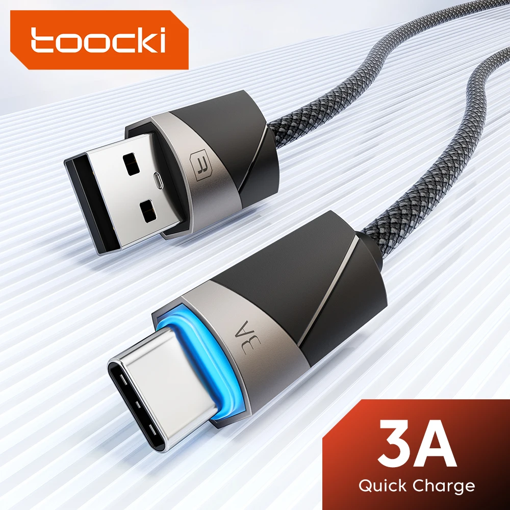 كابل Toocki 3A USB C ذكي لإيقاف التشغيل لهاتف iPhone 15 Pro Max QC3.0 شحن سريع من النوع C سلك لسلك بيانات Samsung Xiaomi OnePlus #1