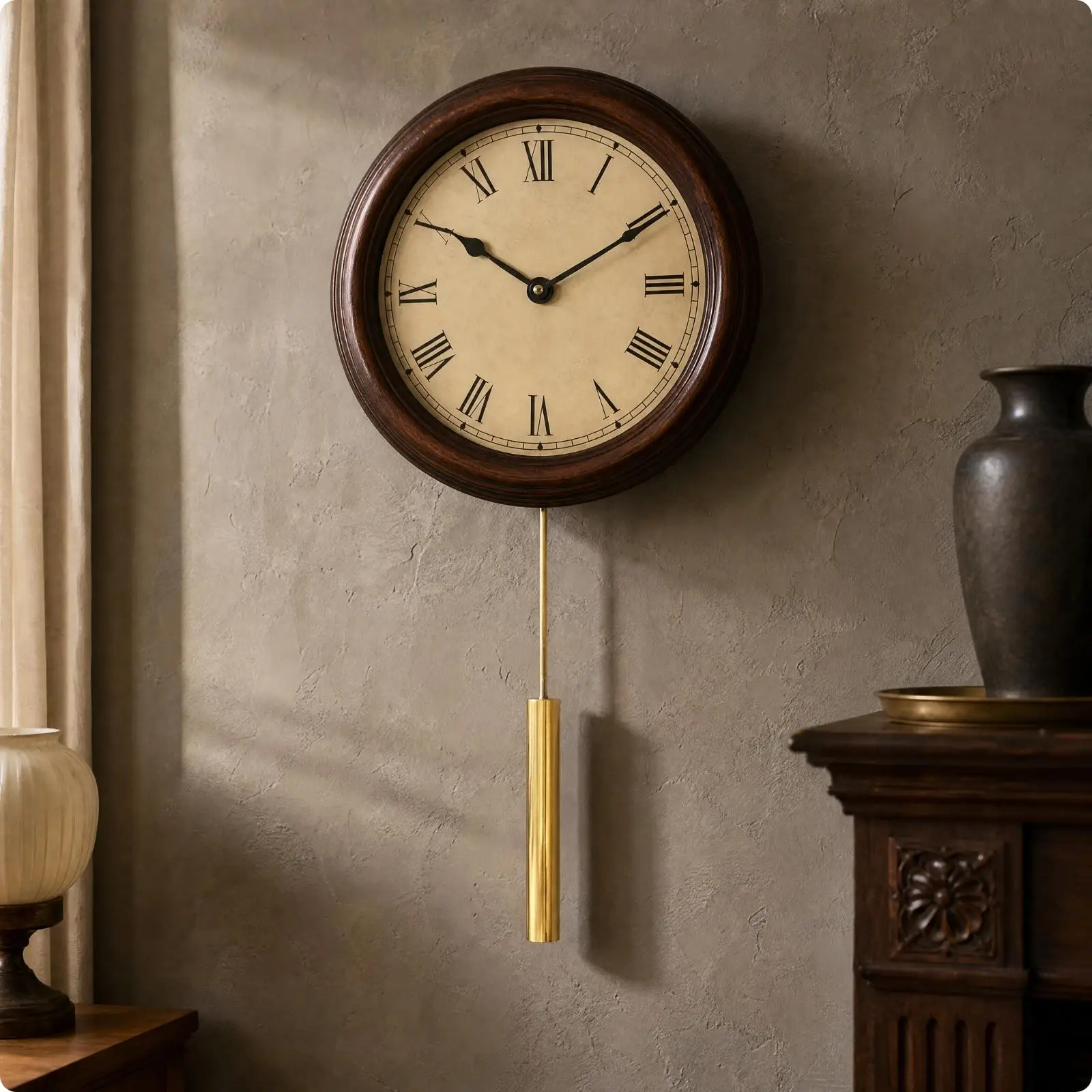 Metal Hanging Pendulum for Clock Restoration with Hook and Rod for Handmade Timepiece Assembly