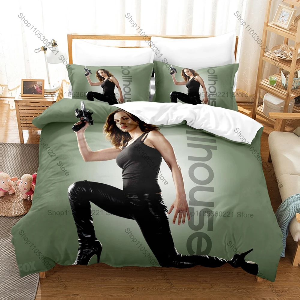 Dollhouse Bedding Set 3Pcs Sci-Fi Mystery Series Pattern Comfort Bed Linen For Fans All Season Daily Use
