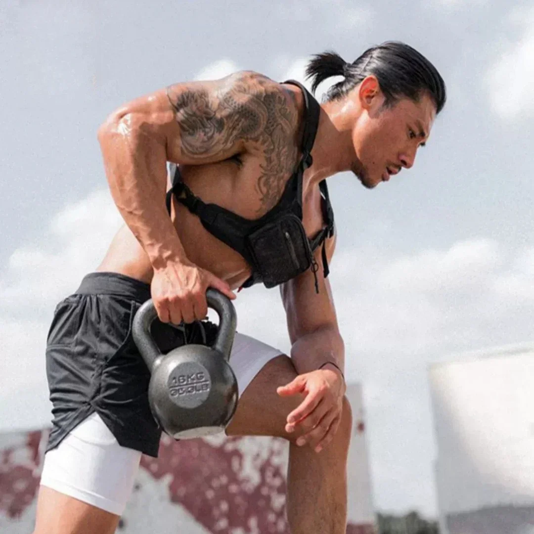 남성용 패션 트렌드 및 스포츠 애니메이션 반바지, 빠른 땀 흡수 러닝 트레이닝 스포츠 반바지, 2 인 1 헤드 스피드