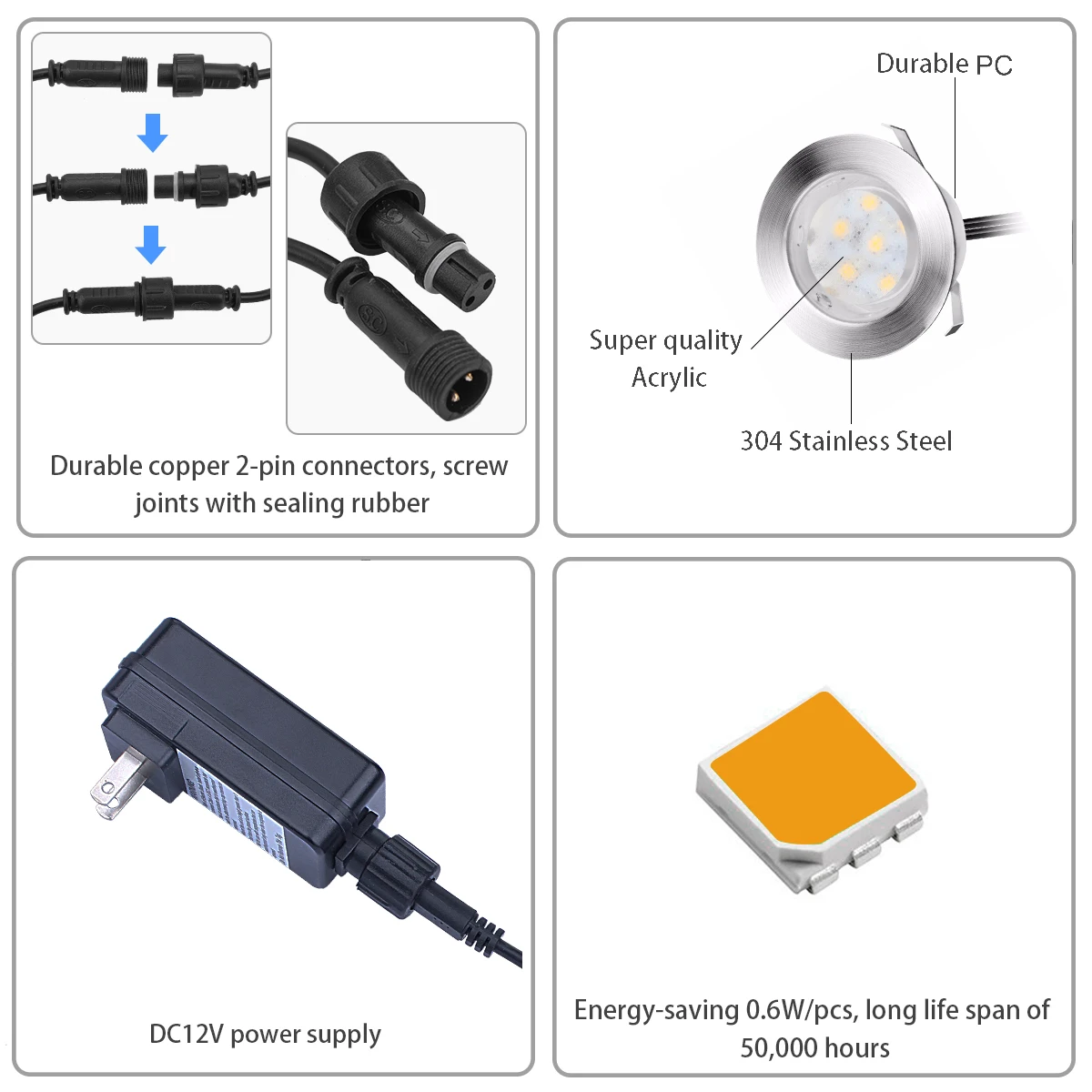 Spot Lumineux LED RGB avec Télécommande, 12V DC, Étanche IP67, 10 Pièces, Éclairage de Jardin et Paysage, Changeable