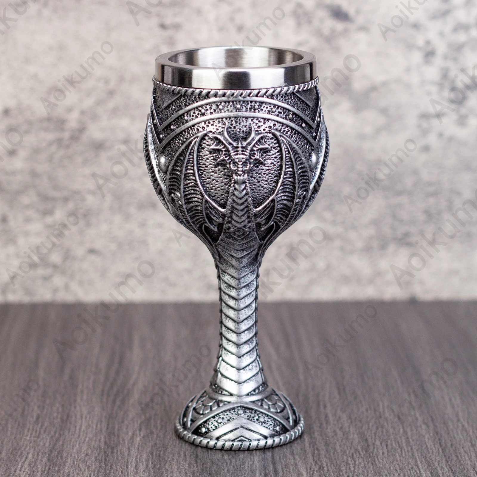 كأس التنين المزدوج ، الفولاذ المقاوم للصدأ ، إدراج الزجاج النبيذ ، ترينك ، كلش ، شفرة البحر ، شفرة اللهب ، الكأس الخيالية #3