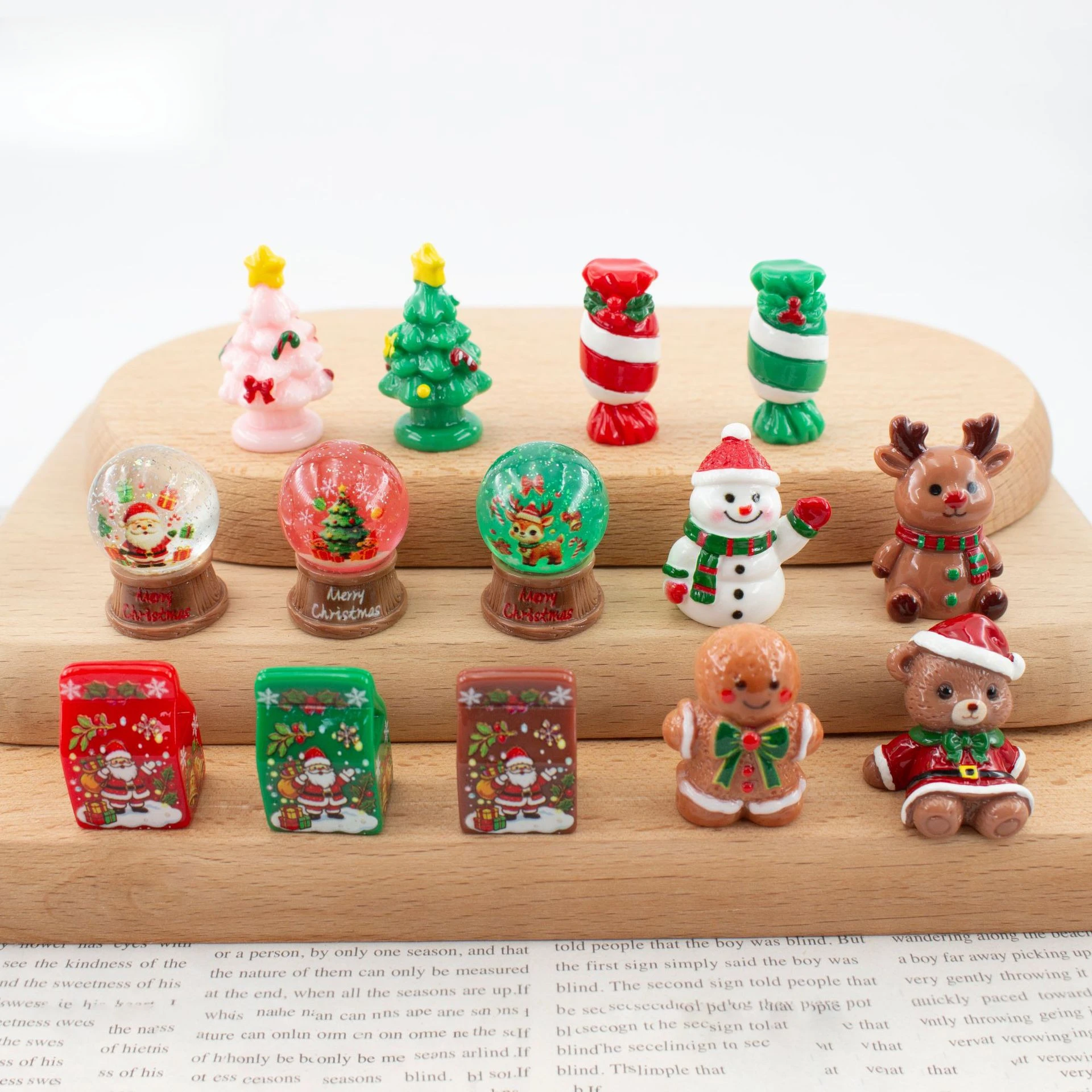 100個卸売樹脂製3Dクリスマスツリーギフト雪だるまDIYア - Resin Craft Supplies のレビューと価格