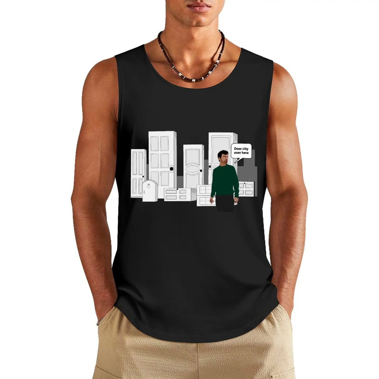 Door City Nathan Fielder Tank Top sleeveless t-shirts for men Men's vest Gym T-shirts for men Sleeveless top