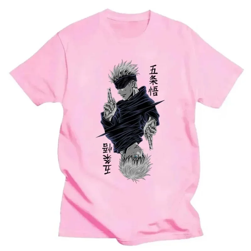 Fashion Jujutsu Kaisen Satoru Gojo Anime Printed Lady O-Neck Short Sleeve Women's T Shirt Black White Short Sleeve Summer Top image 2