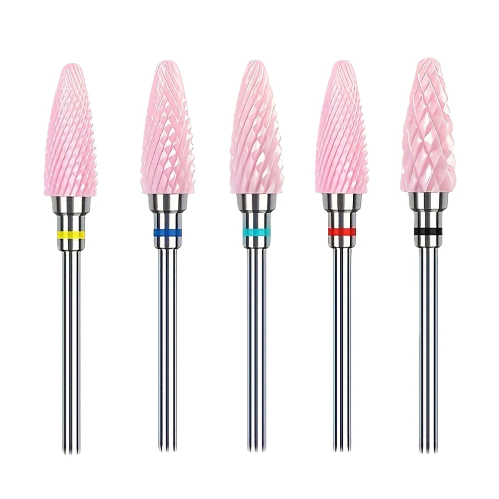 2 ou 5 Peças de Brocas para Unhas, Pontas de Cerâmica Duráveis para Lixadeiras de Unhas, Suprimentos de Alta Qualidade para Nail Art, Ferramentas Essenciais