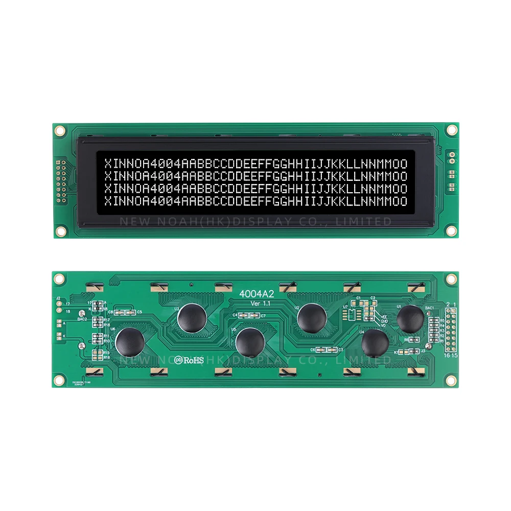 BTN schwarzer Film, weiß, 4004A2, LCM-Parallelanschluss, 190 x 54 x 13,1 mm, LED-Hintergrundbeleuchtung mit integriertem ST7066U-Controller, unterstützt Anpassung