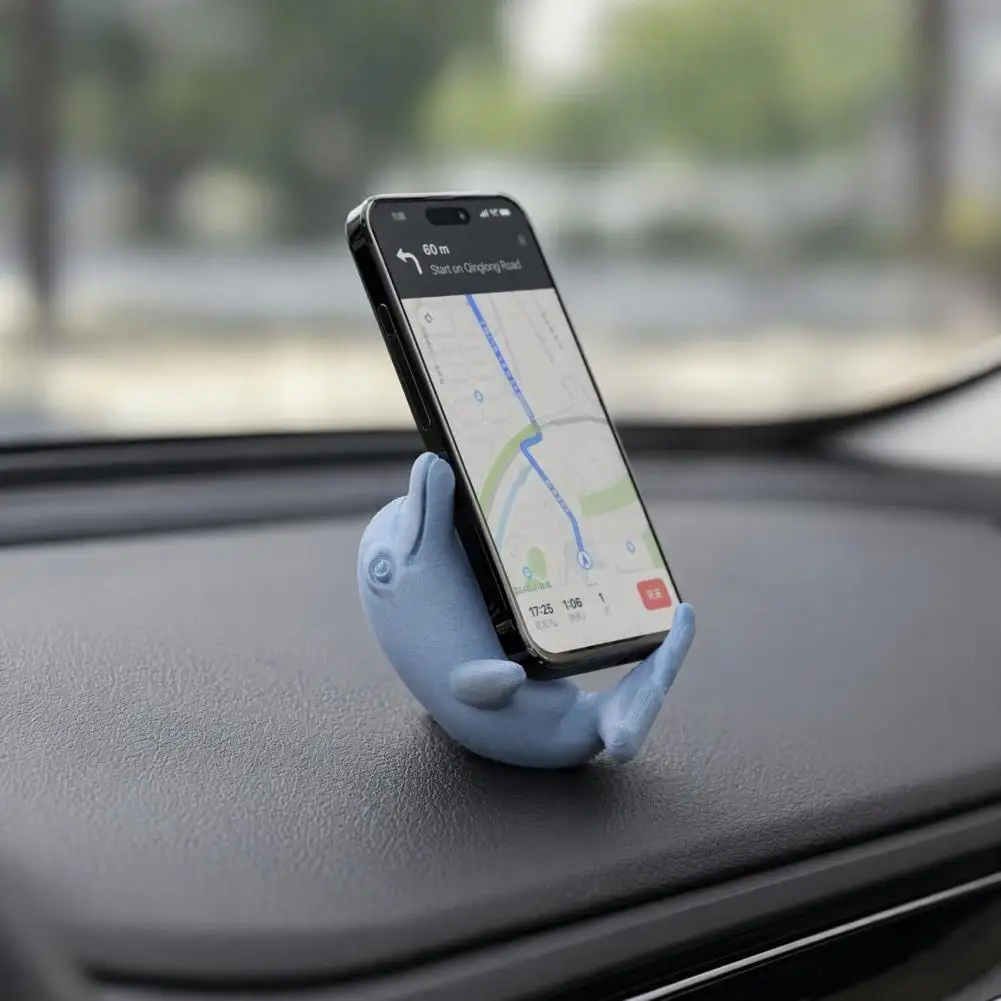 Desk Phone Stand 3d Printed Cute Dolphin Phone Stand Universal Desktop Holder for Cellphone Vertical Dual-mode Display Matte